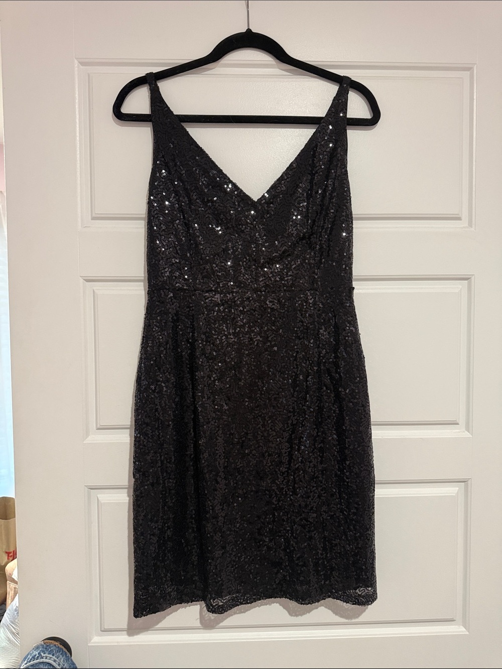 Lulu's Black Sequin V-Neck Mini Dress